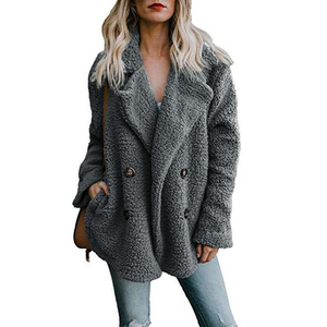 Cálido Rebeca femenina de <span class=keywords><strong>manga</strong></span> larga otoño suéteres mujeres Cordero suéter de <span class=keywords><strong>La</strong></span> Rebeca Casual Chaquetas de punto para mujeres - Product Image 5