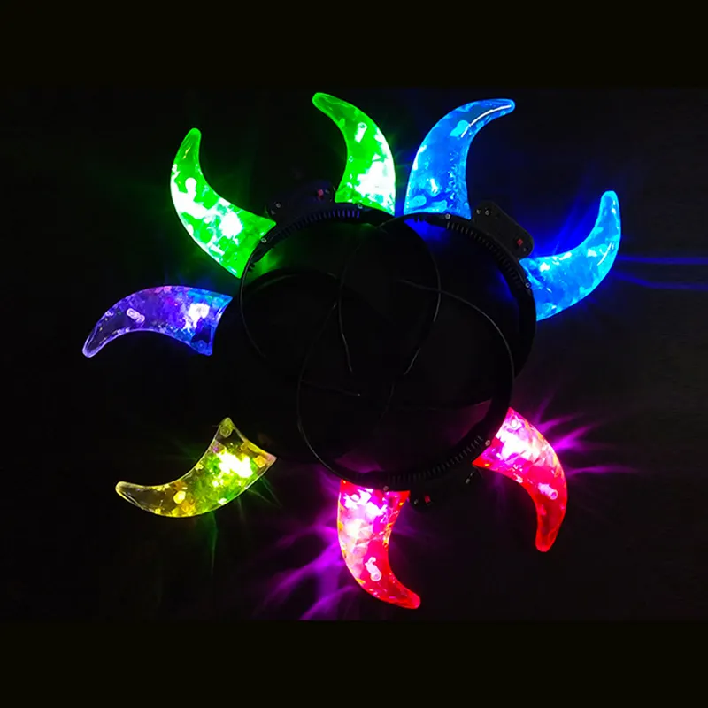 LED Flashing Lighted Headband glowing horn glowing magic horn glowing hairpin