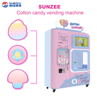 Distributeur automatique de barbe à papa Sunzee, nouveau design, fonction SDK, fonctionnement automatique, capacité de 200-300 pièces, efficacité de 120 pièces/heure