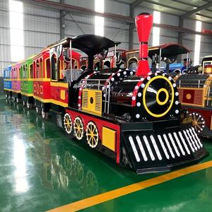 Train touristique électrique sans rail pour enfants, mini-train familial à batterie, 24 places, style rétro, certifié CE, pour centre commercial - Product Image 1