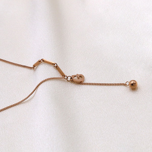 Rose Gold Letter G Pendant Necklace Women's Clavicle Chain Simple Round Bead Everyday Wear - Product Image 3
