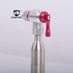 Cabezal de cartucho de herramienta de bicicleta de aluminio Action Union, inflador de Co2 para neumáticos de bicicleta CO2 con bomba adaptadora de manga aislada <span class=keywords><strong>Presta</strong></span> Schrader - Product Image 2