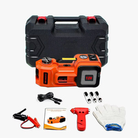 Gato hidráulico eléctrico de acero 5 en 1 para coche, 5T 12V, con llave de impacto, inflador de neumáticos y luz LED integrada (altura mínima de 12 pulgadas)