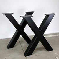 Support de table en acier métallique en forme de X pour table à café et table à manger