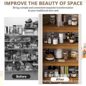 Wooden cabinet internal tiered <b>shelves</b>, wooden movable kitchen bathroom <b>wall</b>-<b>mounted</b> bedroom closet dividers - Product Image 4