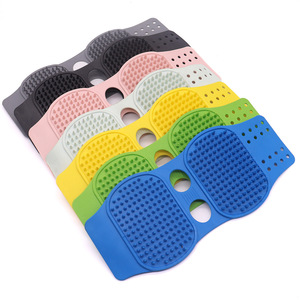 Gants de soin pour animaux SLD en silicone bleu antidérapants, brosse de massage pour le bain et le nettoyage des chiens - Product Image 2
