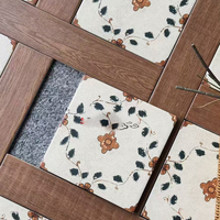 Carreaux de mosaïque imitation bois à motifs floraux de style rétro américain pour cuisine, salle de bain, balcon, salon, carreaux de sol et de mur 20x20 cm
