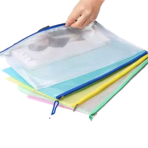 Sacs à fermeture éclair en maille Sacs à fermeture éclair A4 pour organiser le stockage Pochettes à fermeture éclair étanches Sacs de fichiers de taille lettre pour jouets scolaires - Product Image 1