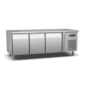 Banco da lavoro per <span class=keywords><strong>frigorifero</strong></span> con piattaforma per insalata con congelatore in acciaio inossidabile di grandi dimensioni per refrigerazione multifunzione a cappotto multiplo - Product Image 1
