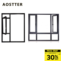 Ventana Abatible de Aluminio de Grado Profesional con Doble Acristalamiento y Sellado Impermeable, Ventanas de Aluminio con Rotura de Puente Térmico