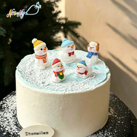 Figuras Decorativas Comestibles de Azúcar para Pastel de Navidad, Diseño Personalizado al por Mayor, Muñeco de Nieve 3D Hecho a Mano