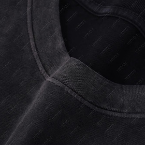 เสื้อยืดผู้ชายวินเทจย้อนยุคแฟชั่นใหม่100% ผ้าฝ้ายเฮฟวี่เวท220gsm ความทุกข์โลโก้ออกแบบได้ตามต้องการ - Product Image 4