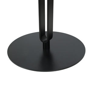 مخصص فندق جولة طاولة القهوة متكلس حجر أعلى الإطار المعدني منضدة طعام حديثة الأسود - Product Image 5