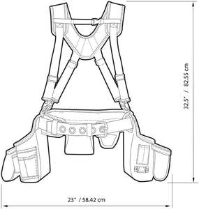 Ensemble de ceinture à outils avec bretelles, échantillon gratuit, idéal pour les charpentiers, les menuisers et les entrepreneurs, petite taille, noir - Product Image 4