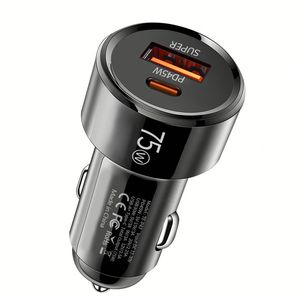 Car Charger Dual <b>Type</b> <b>C</b> Car Charger A+<b>C</b> Power <b>Adapter</b> Charge 45W 30W 75W Car Charger for Iphone for Xiaomi - Product Image 1