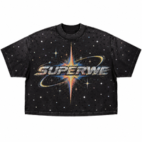Layanan OEM Logo Kustom Grafis DTG Dicetak Kaos Pria Berhias Rhinestone Katun Tebal Polos Y2K Vintage Streetwear Produsen Kaos
