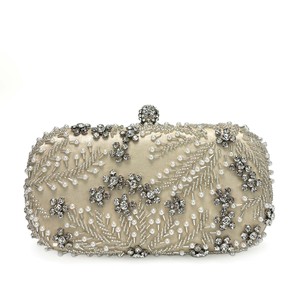 European American Peal Beaded Evening <b>Bag</b> 2 in 1 Removable Strap Crossbody Clutch Purse for Women Fashion Luxury Evening <b>Bag</b> - Product Image 4