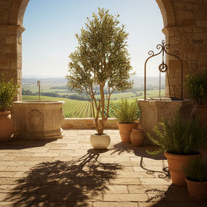 Grand faux olivier, grand arbre artificiel réaliste résistant aux UV et aux intempéries pour la décoration de <span class=keywords><strong>jardin</strong></span>, de patio et de balcon en extérieur - Product Image 5