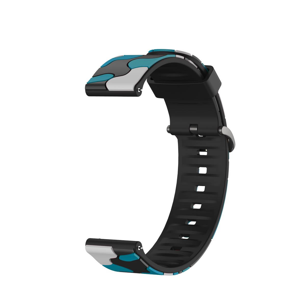 New Silicone 20mm 22mm Camouflage Watch Strap Band Loop Stainless Steel Adjustable Elastic Sport Smart Watch Accessories