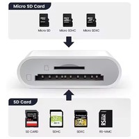 Double connecteurs USB Type C 2 en 1 Lecteur de carte SD TF Blanc Smart vers OTG Adaptateur de carte mémoire pour Apple Phone Pad Phones Android