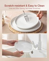 Service de vaisselle en mélamine durable sans BPA, moderne et écologique de haute qualité, 12 pièces, assiettes et bols allant au lave-vaisselle