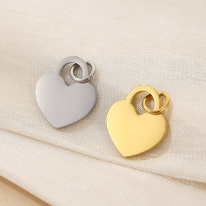 Collier en acier inoxydable beau pendentif en forme de coeur pour couples amoureux présent mode simple à graver nom/logo collier bijoux - Product Image 4