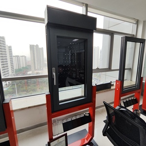 6063-t5 nhôm nghiêng và xoay cửa sổ cửa sổ nhôm hai lớp với cửa chớp lăn điện tùy chọn - Product Image 5