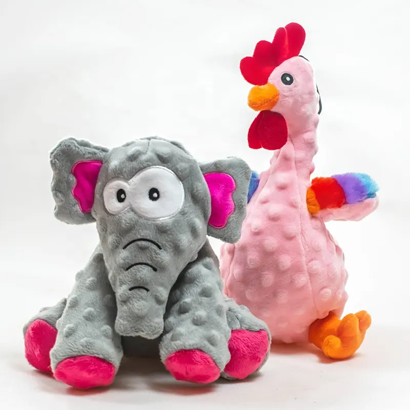 도매 디자이너 개 견면 벨벳 장난감 코끼리 닭 주문 견면 벨벳 애완 동물 장난감