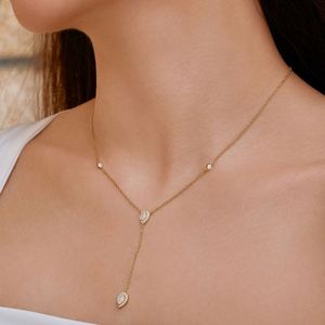 Collar Dylam Elegance con Colgante de Zirconia 5A en Forma de Gota de Agua, Cadena de Plata de Ley 925, Diseño Clásico, para Mujer, Uso Diario - Product Image 3
