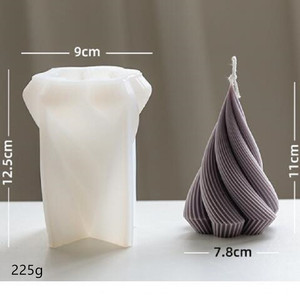 Xoắn ốc hình nón Silicone nến khuôn mẫu hình học khuôn mẫu cho Nến làm nhựa xà phòng đúc Xmas trụ cộ<span class=keywords><strong>t</strong></span> hình dạng cây khuôn mẫu - Product Image 5