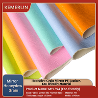 Cuir PU écologique KEMERLIN grain melon brillant effet miroir souple pour sacs, canapés, bagages et meubles