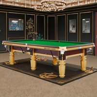 Table de billard de luxe 9FT en ardoise, table de snooker professionnelle avec système de retour de billes, poches en cuir, personnalisable OEM pour usage commercial