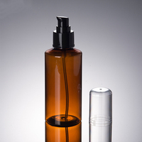 Bouteille en plastique d'emballage de couleur personnalisée 100ml 150ml Bouteille de lotion en spray PET transparente brune avec pompe noire