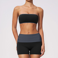 Ensemble de fitness et yoga : soutien-gorge bandeau léger et respirant et short gainant et liftant les fesses
