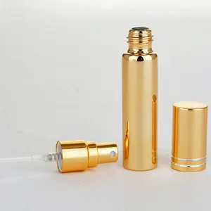 Mini bouteille Portable de 5ml/10ml, petite bouteille pour parfum, spray pour brume Fine, de bonne qualité, vide, pour voyage, couleur or et argent, 1 pièce