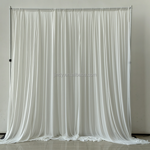 Tenda Decorativa di Lusso in Seta Ghiaccio Bianca con Drappeggi Ondulati per Eventi e Matrimoni - Product Image 4