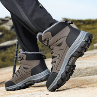 Bottes de randonnée d'extérieur pour hommes, grande taille, respirantes, imprimées, imperméables, chaudes, confortables, chaussures de sport décontractées pour l'hiver