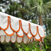 Parasol de marché en bois de haute qualité, grand modèle de 9 pieds, rose, à double bord festonné, pour jardin, terrasse et cour arrière