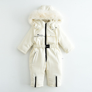 0607-02 2025 Nuova <span class=keywords><strong>Tuta</strong></span> da Sci Invernale per Bambini con Cappuccio, Zip, Vita Elastica, Abbinamento di Colori e Imbottitura in Velluto - Product Image 6