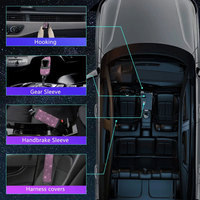 25 pièces d'accessoires intérieurs de voiture : support de plaque d'immatriculation bling, pendentif de voiture, tapis de protection de ceinture de sécurité, sac à mouchoirs, housses de volant de voiture