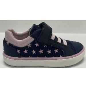 Zapatillas de Moda Unisex con Cordones de PU, Materiales Sintéticos, J454NA, Color Azul Marino y Rosa, Zapatillas Vulcanizadas con Estrella - Product Image 1