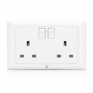 Vente en gros <span class=keywords><strong>de</strong></span> prises doubles 13A avec interrupteur, en matériau PC ignifuge, norme britannique, pour la maison, l'hôtel, le bureau - Product Image 1