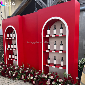 LEDA Eventos y Fiestas, Nuevo Arco Rojo de Estilo Simple, Exhibidor de Vino Acrílico para Bodas - Product Image 3