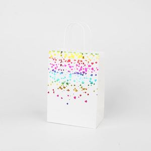 Sac de shopping en papier blanc recyclé de luxe de haute qualité avec impression étoile pour cadeau promotionnel - Product Image 3