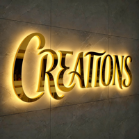 Panneau publicitaire lumineux LED en métal et acrylique, personnalisé avec logo 3D, lettres LED lumineuses, prix de gros
