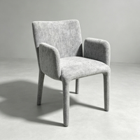 Fauteuil de salle à manger de luxe en tissu, personnalisable, chaises de salle à manger de loisirs en tissu