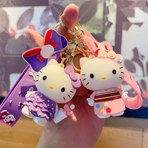 Portachiavi con Ciondolo 3D in Gomma a Forma di Gatto Cartone Animato, Moschettone Personalizzato Impermeabile Leggero, Adorabile Decorazione per Borsa e Chiavi Auto - Product Image 5