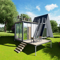 Maison préfabriquée modulaire extensible de luxe avec cadre triangulaire personnalisé, bureau, villa, bâtiment en acier isolé