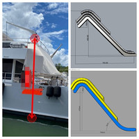 Toboggan Aquatique Gonflable Flottant Commercial pour Bateau, Équipement de Jeu Extérieur avec Escalade