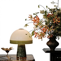 Lampe de table scandinave moderne en marbre avec abat-jour en forme de champignon, lampe de chevet LED pour chambre à coucher, salon